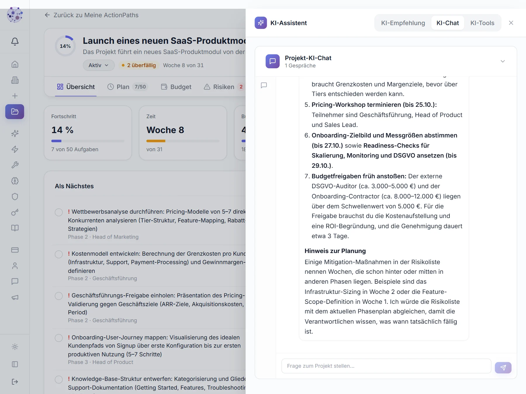 KI-Chat mit Projektkontext